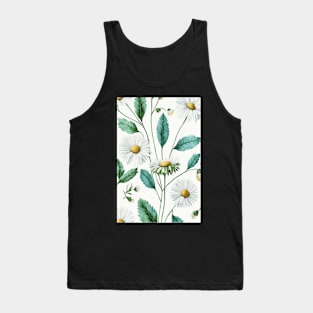 Floral Garden Botanical Print with Daisy Tank Top